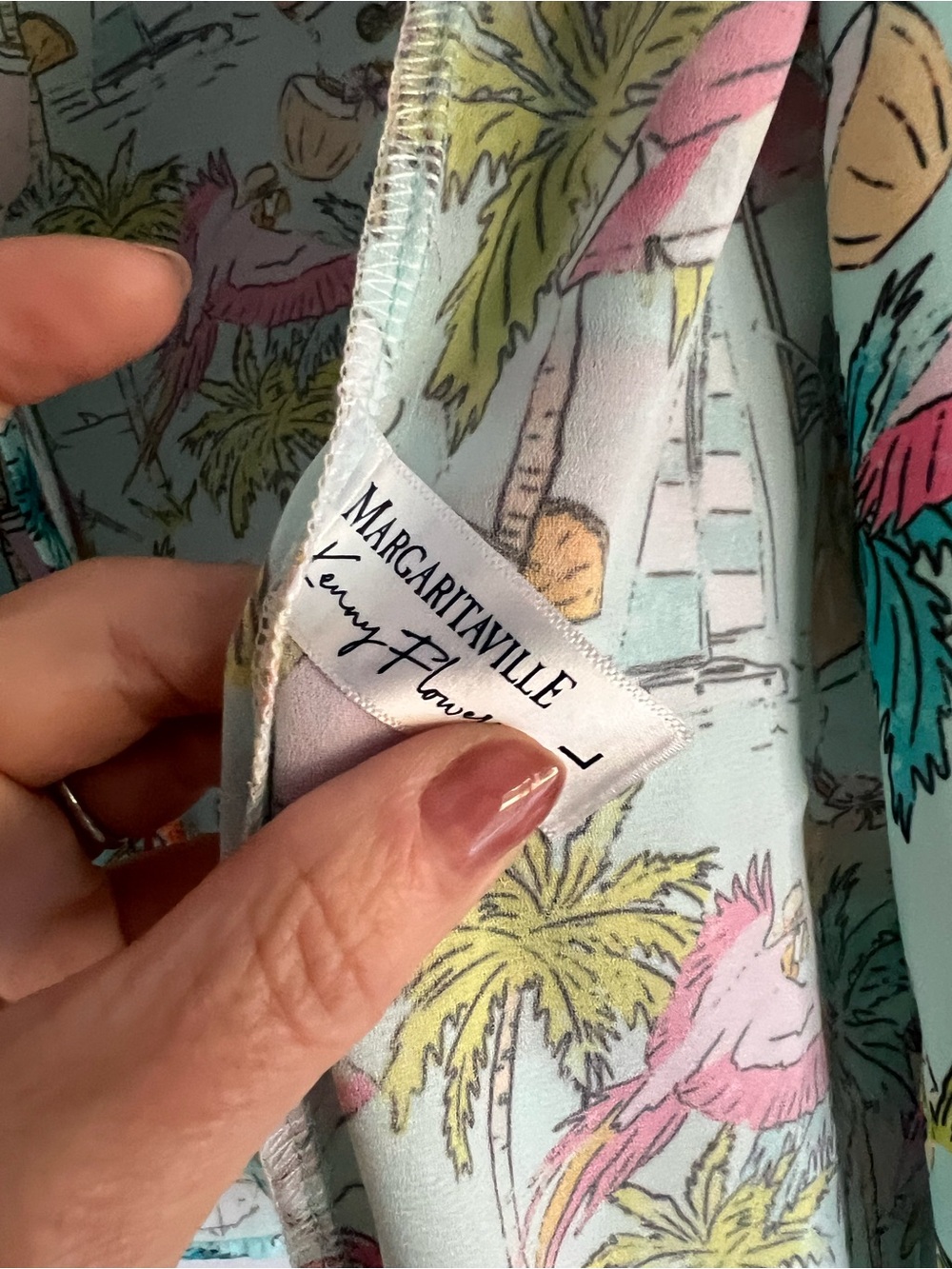 Margaritaville Mint Turquoise Tropical Print Swim Coverup - Picture 5 of 5